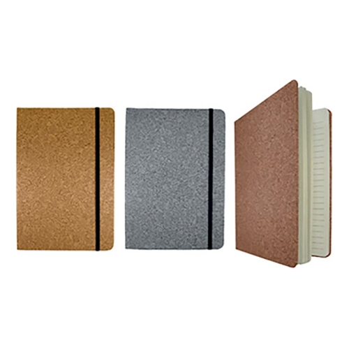 Libreta ecologica cubierta de PU con 80 hojas de papel crema. Med. 14.7 x 21 cm